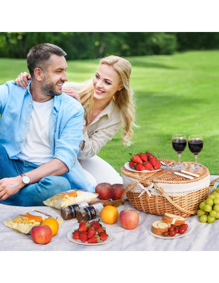 Cesta de Picnic Grande Happypicnic de Mimbre 40x29x18.7 cm Cesta de Picnic Grande Happypicnic de Mimbre 40x29x18.7 cm