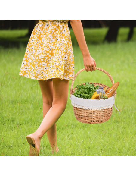 Cesta de Picnic Grande Happypicnic de Mimbre 40x29x18.7 cm Cesta de Picnic Grande Happypicnic de Mimbre 40x29x18.7 cm