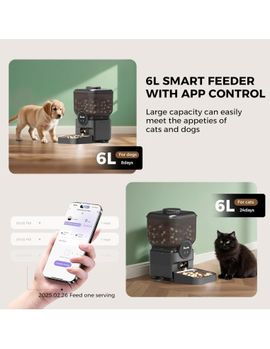 Comedero Automático 6L Onizoomi para Gatos y Perros - WiFi