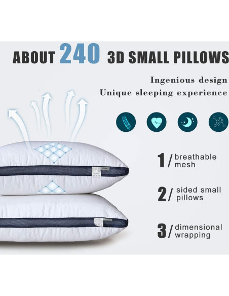 Almohadas Meoflaw de Lujo Queen (Paquete de 2) Microfibra Almohadas Meoflaw de Lujo Queen (Paquete de 2) Microfibra