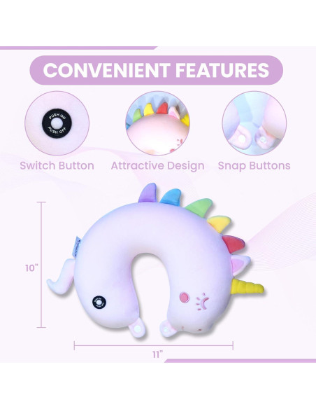 Almohada de Cuello Vibrante SENSORY4U Unicornio - Felpa Suave Almohada de Cuello Vibrante SENSORY4U Unicornio - Felpa Suave