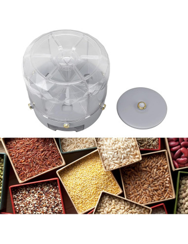 Dispensador de Granos Natudeco 6kg Rotativo 360 para Alimentos