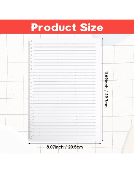 Plantilla de línea recta Sorcristy 29.7x20.5 cm PVC transparente Plantilla de línea recta Sorcristy 29.7x20.5 cm PVC transparente