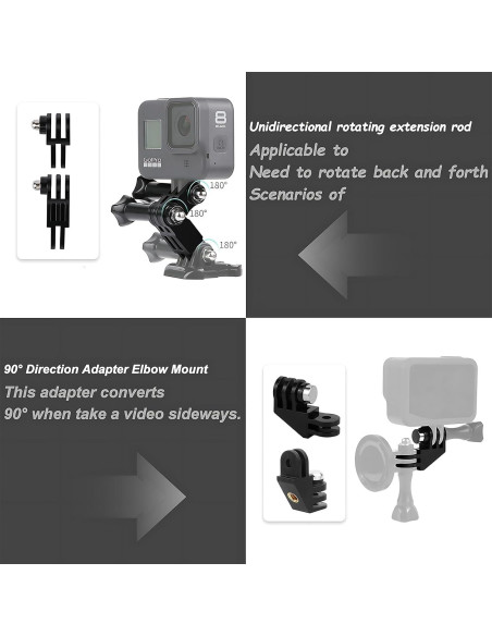 Kit de Montaje para Casco de Motocicleta SRUIM - GoPro, DJI, Insta360 Kit de Montaje para Casco de Motocicleta SRUIM - GoPro, DJI, Insta360