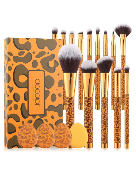 Pinceles de Maquillaje Docolor Leopardo 14pcs Sintético Pinceles de Maquillaje Docolor Leopardo 14pcs Sintético