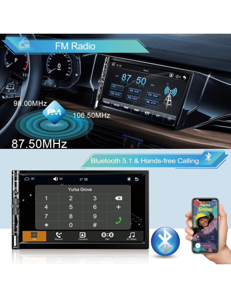 Estéreo de coche Durxenmnt Doble Din 7" Bluetooth GPS CarPlay Estéreo de coche Durxenmnt Doble Din 7" Bluetooth GPS CarPlay