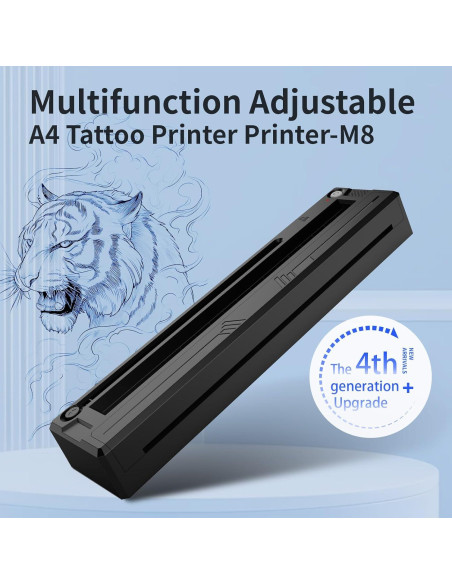 Impresora de Plantillas de Tatuaje TOHUNZO M8 Inalámbrica Bluetooth Impresora de Plantillas de Tatuaje TOHUNZO M8 Inalámbrica Bluetooth