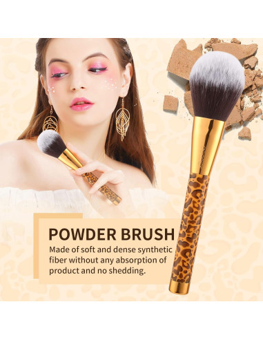 Pinceles de Maquillaje Docolor Leopardo 14pcs Sintético