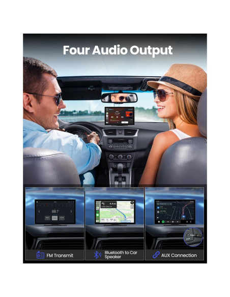 Pantalla CarPlay Inalámbrica 9" - Estéreo Portátil con Doble Cámara 4K Pantalla CarPlay Inalámbrica 9" - Estéreo Portátil con Doble Cámara 4K