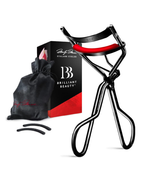 Rizador de Pestañas Brilliant Beauty con Bolsa de Satén - Rojo Rizador de Pestañas Brilliant Beauty con Bolsa de Satén - Rojo