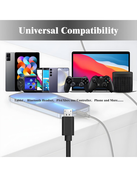 Cable de carga Micro USB TCKN 2m para Shure MV7/MV88+/MV5 Cable de carga Micro USB TCKN 2m para Shure MV7/MV88+/MV5