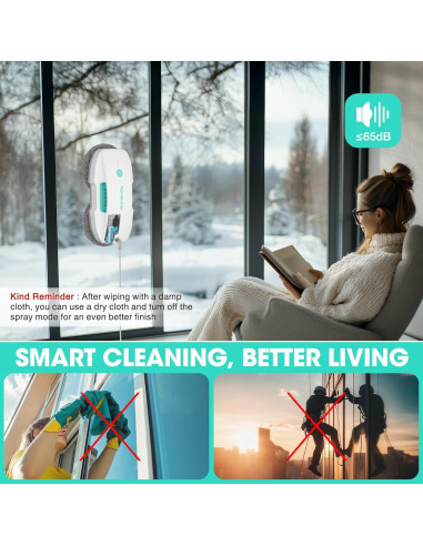 Robot Limpiador de Ventanas HAUSHOF 3800Pa con Control Remoto