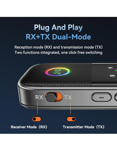 Transmisor Receptor Bluetooth 5.2 PROW A5 Pro 3.5mm Doble Modo