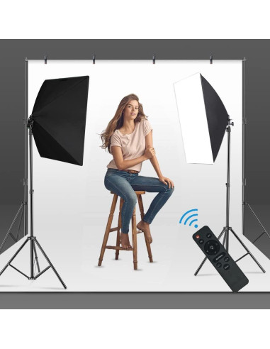 Kit de Iluminación Softbox MOUNTDOG 2x50x70cm LED 85W 5700K