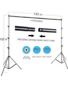 Kit de Fondo de Fotografía EMART 2.6x3.0m con Iluminación 400W 2