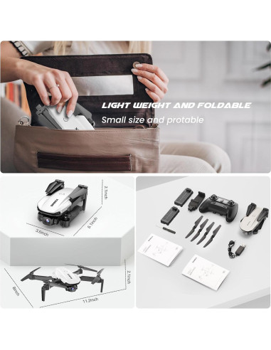 Drone SIMREX X800 con Cámara 1080P, Plegable y Control Remoto