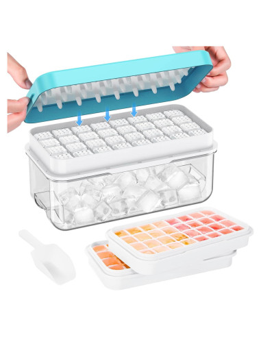 Bandeja de Hielo PHINOX 64 pcs con Tapa y Contenedor