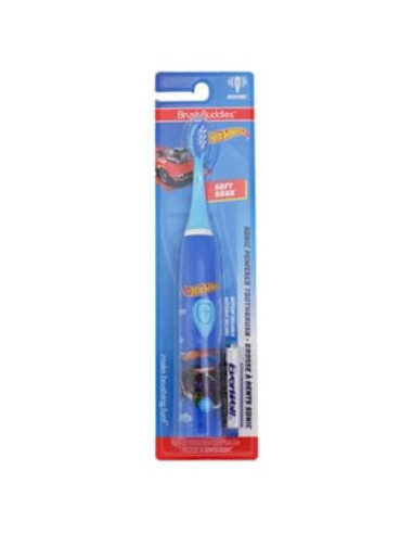 Cepillo de dientes eléctrico Brush Buddies Hot Wheels, cerdas suaves