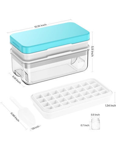 Bandeja de Hielo PHINOX 64 pcs con Tapa y Contenedor