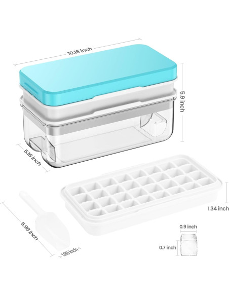 Bandeja de Hielo PHINOX 64 pcs con Tapa y Contenedor Bandeja de Hielo PHINOX 64 pcs con Tapa y Contenedor
