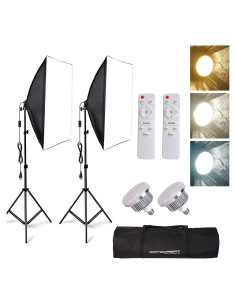 Kit de Iluminación Fotográfica Softbox FOTOCREAT 50x70cm LED 200W
