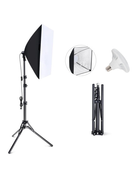 Kit de Iluminación Fotográfica Takerers Softbox 40.64 cm 50W Kit de Iluminación Fotográfica Takerers Softbox 40.64 cm 50W