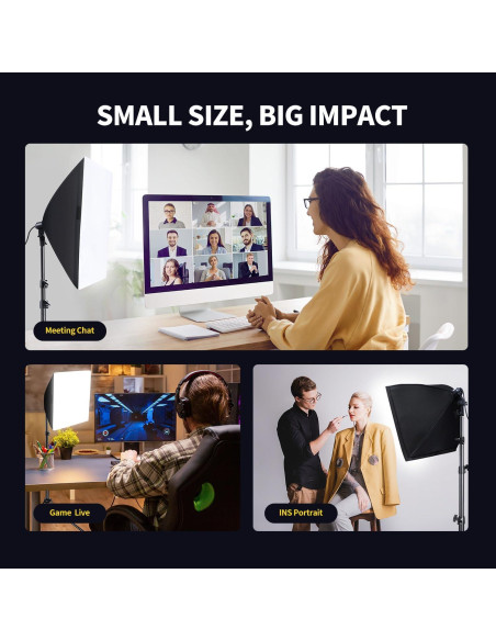 Kit de Iluminación Fotográfica Takerers Softbox 40.64 cm 50W Kit de Iluminación Fotográfica Takerers Softbox 40.64 cm 50W