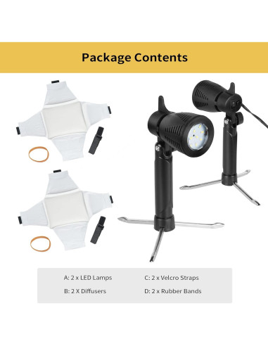 Kit de Iluminación Fotográfica Meking Mini Softbox LED 60W