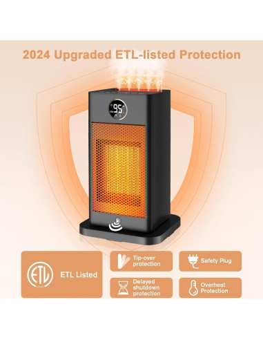 Calentador de Espacio Eléctrico Verminget 1500W PTC Negro