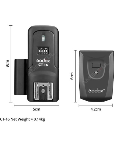 Godox CT-16 Disparador Flash Inalámbrico 1 Transmisor 2 Receptores