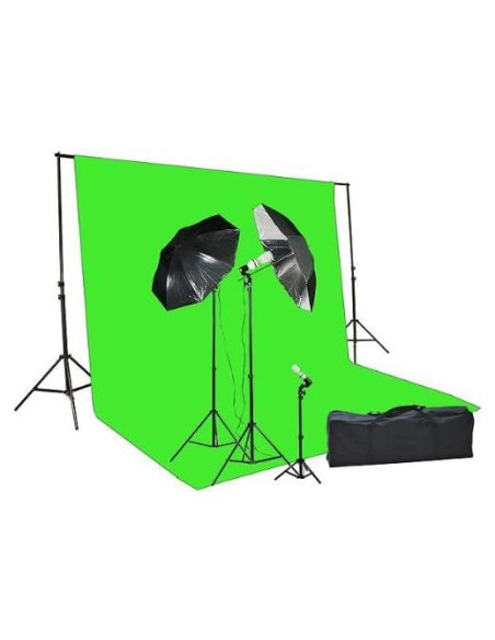 Kit de Pantalla Verde Chromakey Fancierstudio 3.05x6.1m con Iluminación Kit de Pantalla Verde Chromakey Fancierstudio 3.05x6.1m con Iluminación