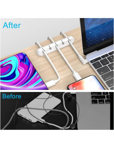 Organizador de Cables INCHOR Blanco 3 Paquetes Clips 6 mm