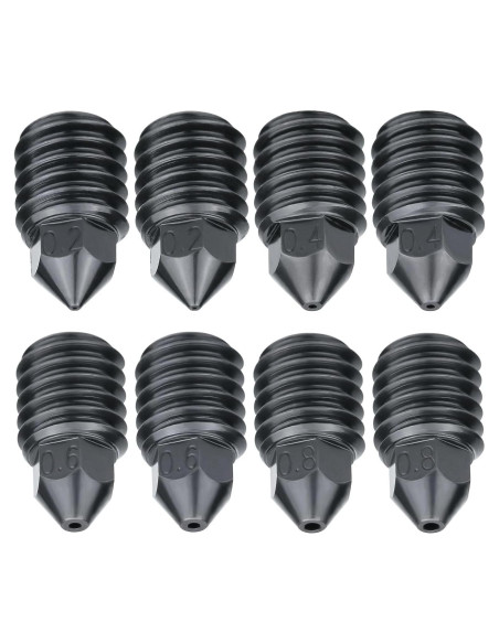 Kit de boquillas de acero endurecido 8 piezas para impresora 3D Kit de boquillas de acero endurecido 8 piezas para impresora 3D