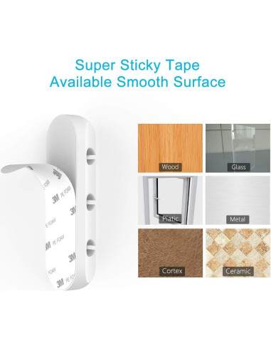 Organizador de Cables INCHOR Blanco 3 Paquetes Clips 6 mm