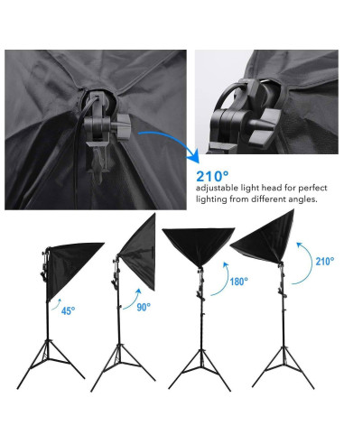 Kit de Iluminación de Estudio YISITONG con Softbox y Fondos