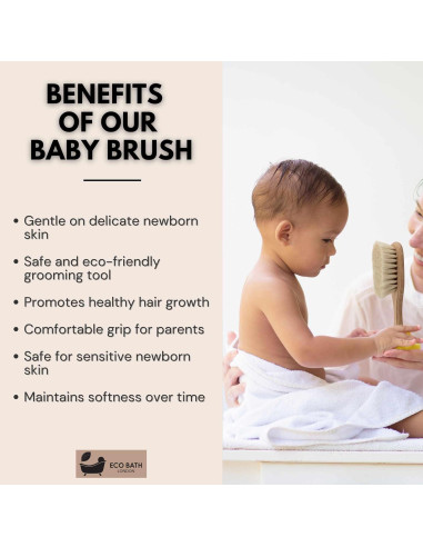 Cepillo para Bebé Eco Bath con Pelo de Cabra Ultra Suave