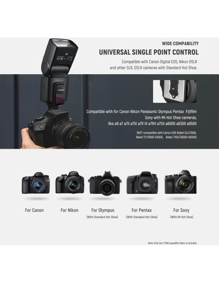 Flash Speedlite Neewer TT560 para Canon Nikon Sony DSLR Flash Speedlite Neewer TT560 para Canon Nikon Sony DSLR