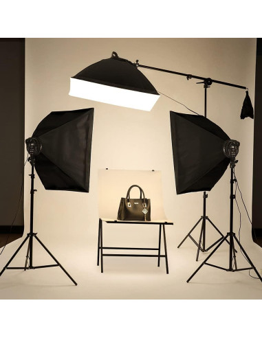 Kit de Iluminación Softbox Kshioe 3 Piezas 45W LED Ajustable