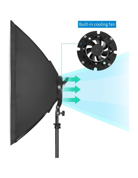 Kit de Iluminación Softbox Kshioe 3 Piezas 45W LED Ajustable Kit de Iluminación Softbox Kshioe 3 Piezas 45W LED Ajustable