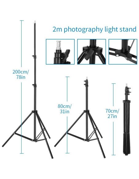 Kit de Iluminación Softbox Kshioe 3 Piezas 45W LED Ajustable Kit de Iluminación Softbox Kshioe 3 Piezas 45W LED Ajustable