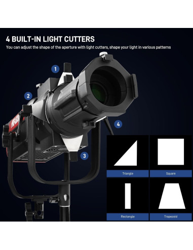 Kit Snoot Óptico GVM con 30 Gobos y 5 Filtros de Color