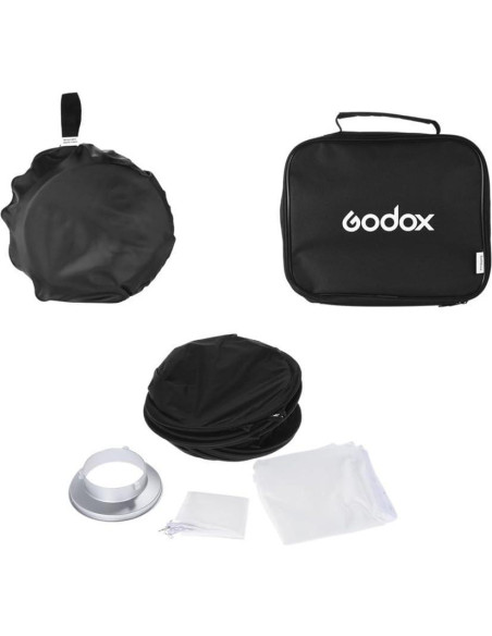 Kit Softbox Godox 80x80cm con Soporte Bowens y Estuche Kit Softbox Godox 80x80cm con Soporte Bowens y Estuche