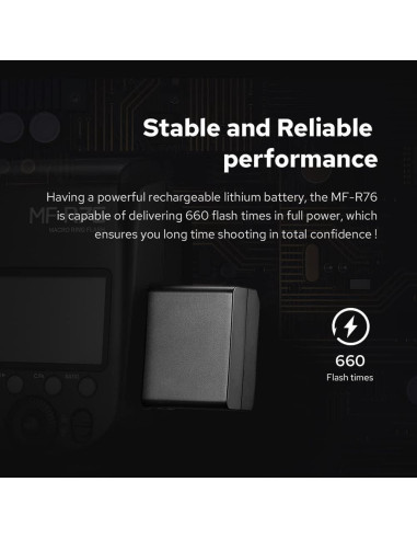 Flash de Anillo LED Godox MF-R76 con Batería 2600mAh