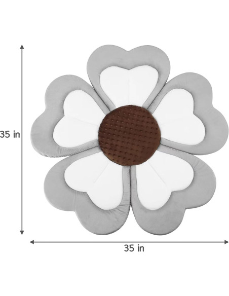 Almohadilla de Baño para Bebés PandaEar - Flor Gris 88.9 cm Almohadilla de Baño para Bebés PandaEar - Flor Gris 88.9 cm