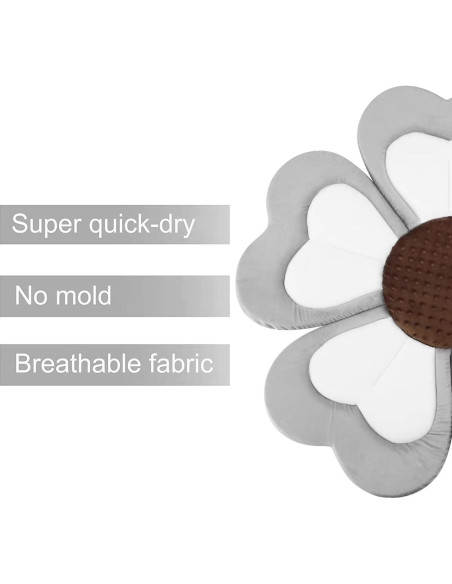 Almohadilla de Baño para Bebés PandaEar - Flor Gris 88.9 cm Almohadilla de Baño para Bebés PandaEar - Flor Gris 88.9 cm