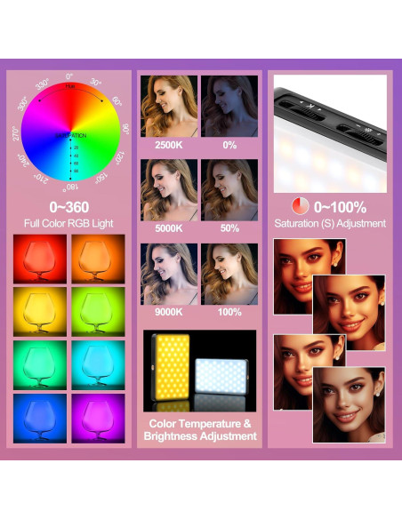 Luz LED para Selfies Meixitoy ST120 - 120 Luces, 3 Modos, Batería 5000mAh Luz LED para Selfies Meixitoy ST120 - 120 Luces, 3 Modos, Batería 5000mAh