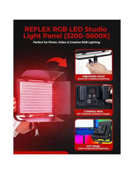 Panel de Luz LED RGB Dimerizable Cámara Reflex LP-YR50RGB Panel de Luz LED RGB Dimerizable Cámara Reflex LP-YR50RGB