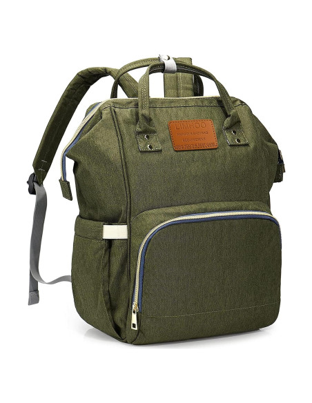 Mochila de Pañales Limhoo Verde Militar Impermeable 42x28x18 cm Mochila de Pañales Limhoo Verde Militar Impermeable 42x28x18 cm