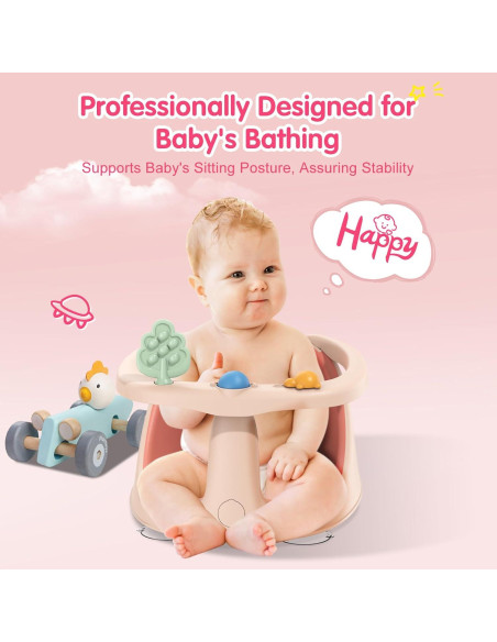 Asiento de Baño Antideslizante RPTGH para Bebés Rosa 6-24 Meses Asiento de Baño Antideslizante RPTGH para Bebés Rosa 6-24 Meses