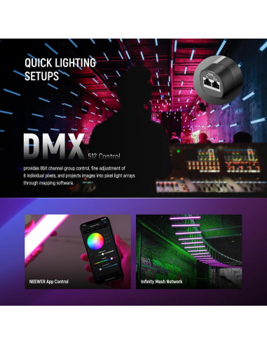 Varita de Luz LED RGB NEEWER TL60 Portátil 360 Lux